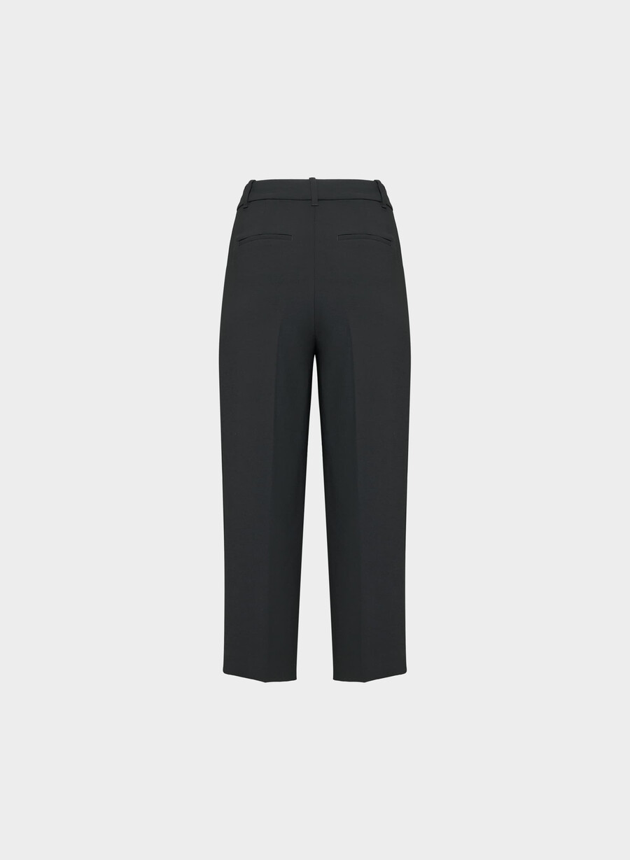 die effortless pant cropped - crepette schwarz