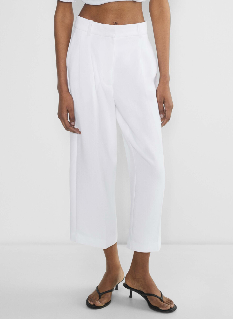 die effortless pant cropped - crepette weiss