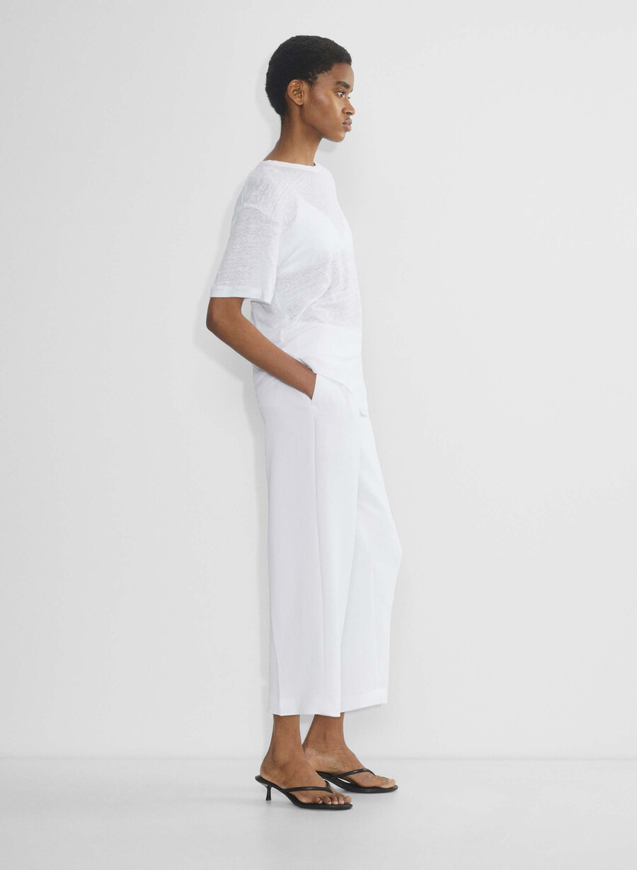 die effortless pant cropped - crepette weiss