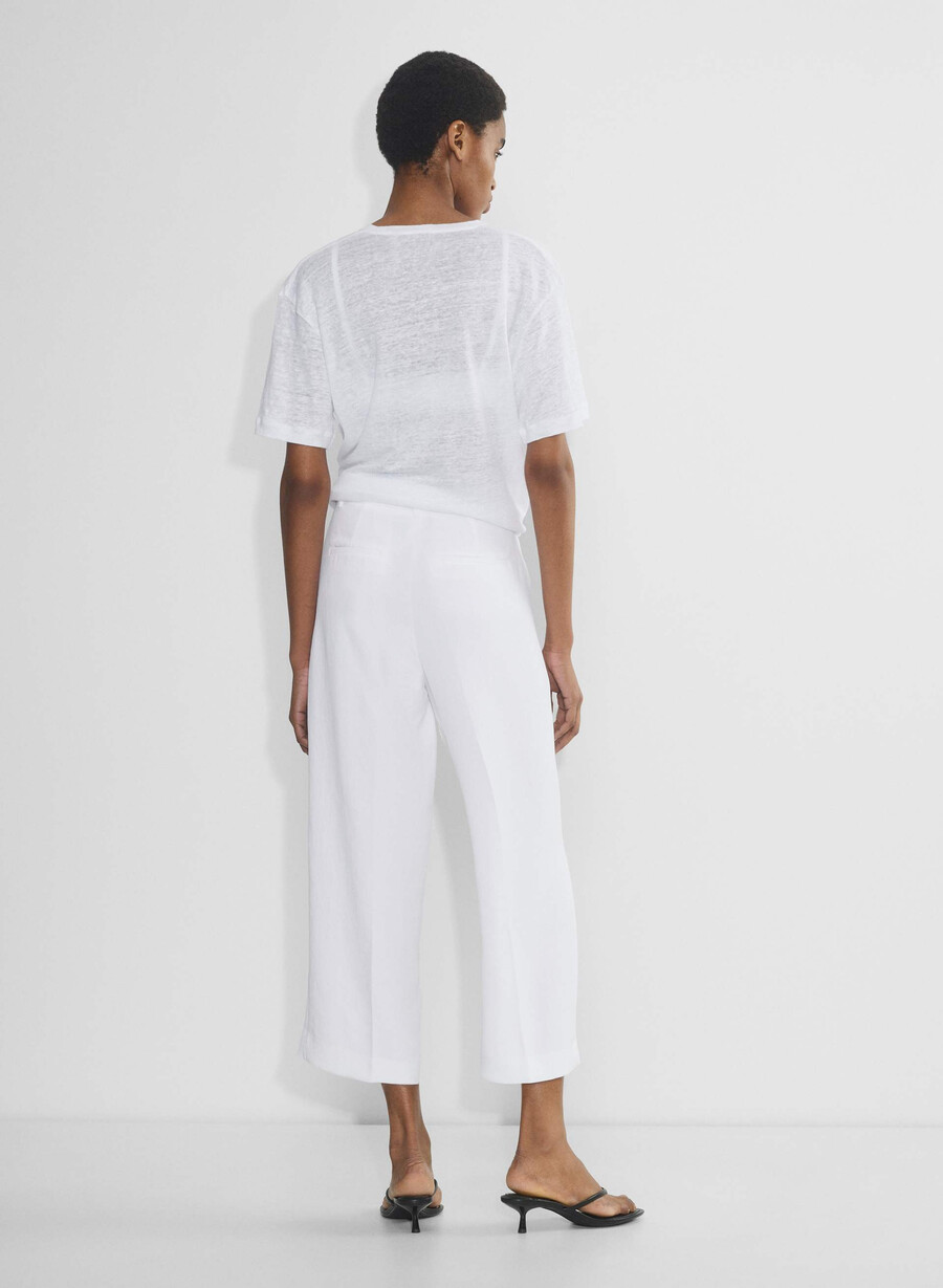 die effortless pant cropped - crepette weiss