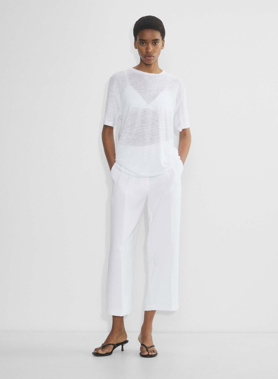 die effortless pant cropped - crepette weiss