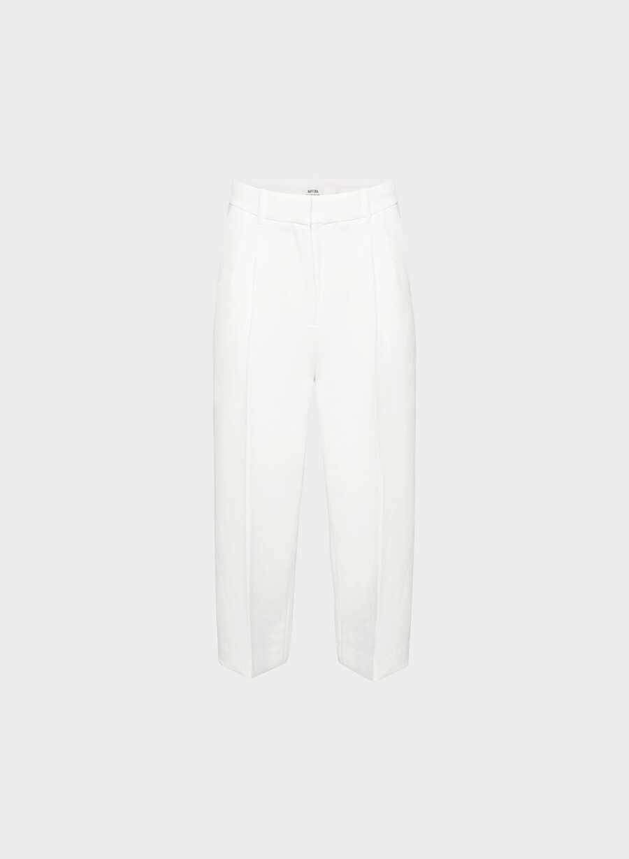 die effortless pant cropped - crepette weiss