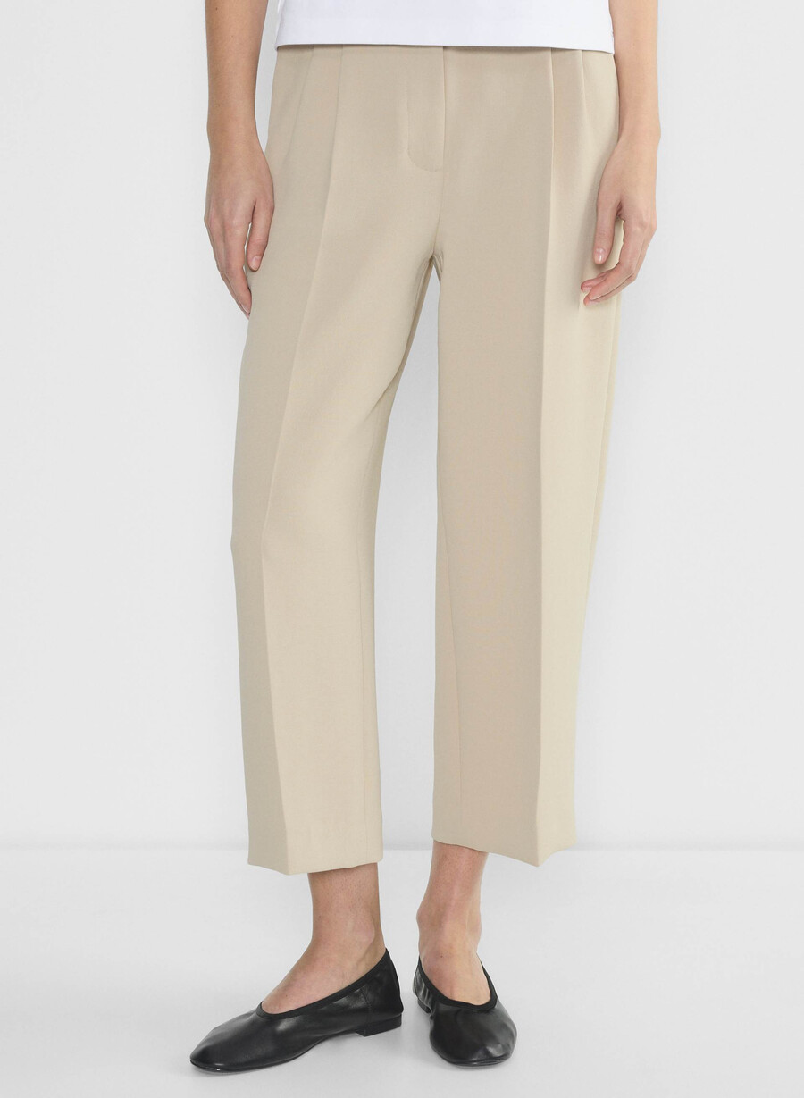 die mühelose hose cropped - crepette marcona beige