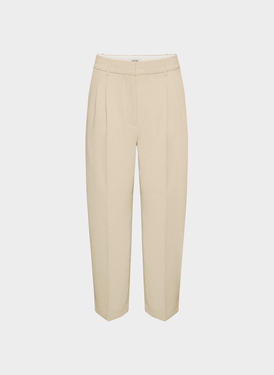 die mühelose hose cropped - crepette marcona beige