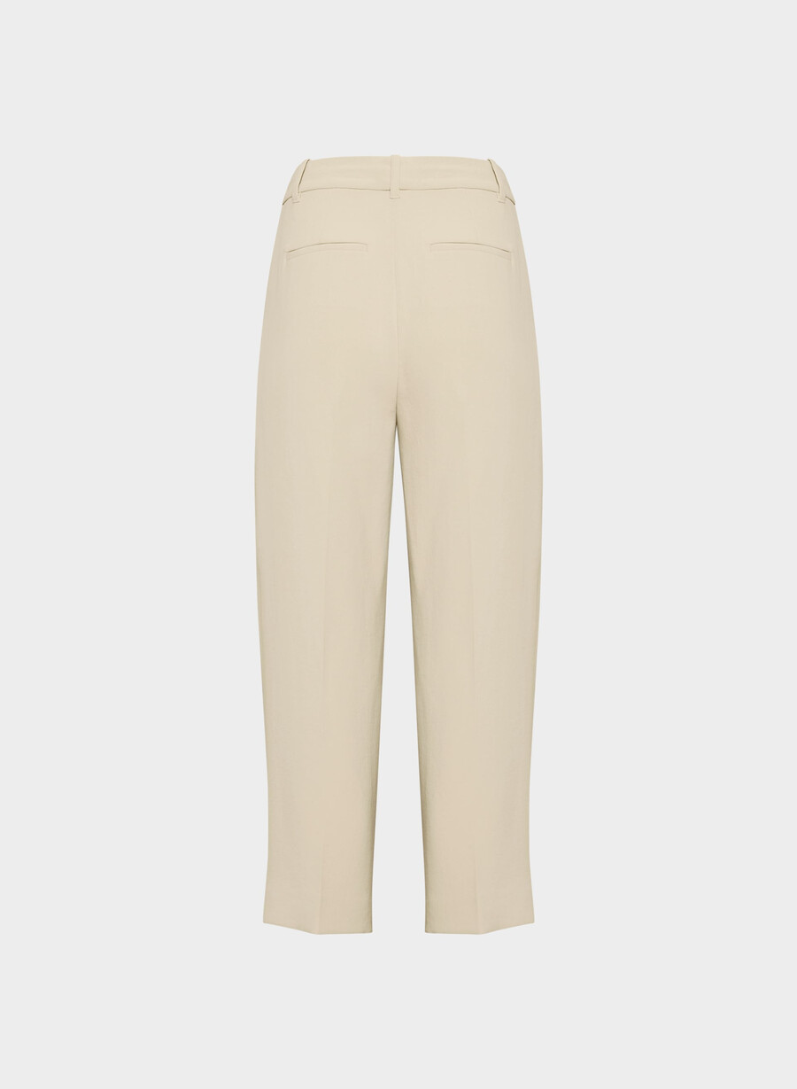 die mühelose hose cropped - crepette marcona beige