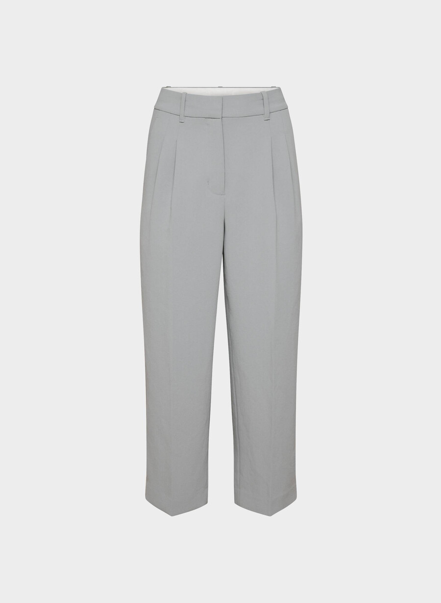 die effortless pant cropped - crepette riverstone grey