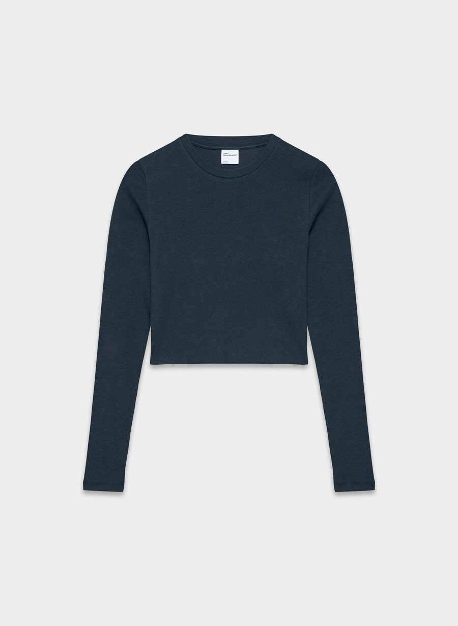 homestretch rippstrick-langarmshirt mit rundhalsausschnitt admiral
