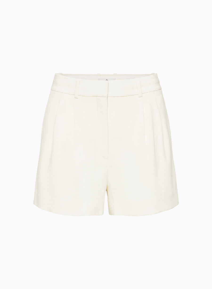 plissierte mini-shorts in hellbirke
