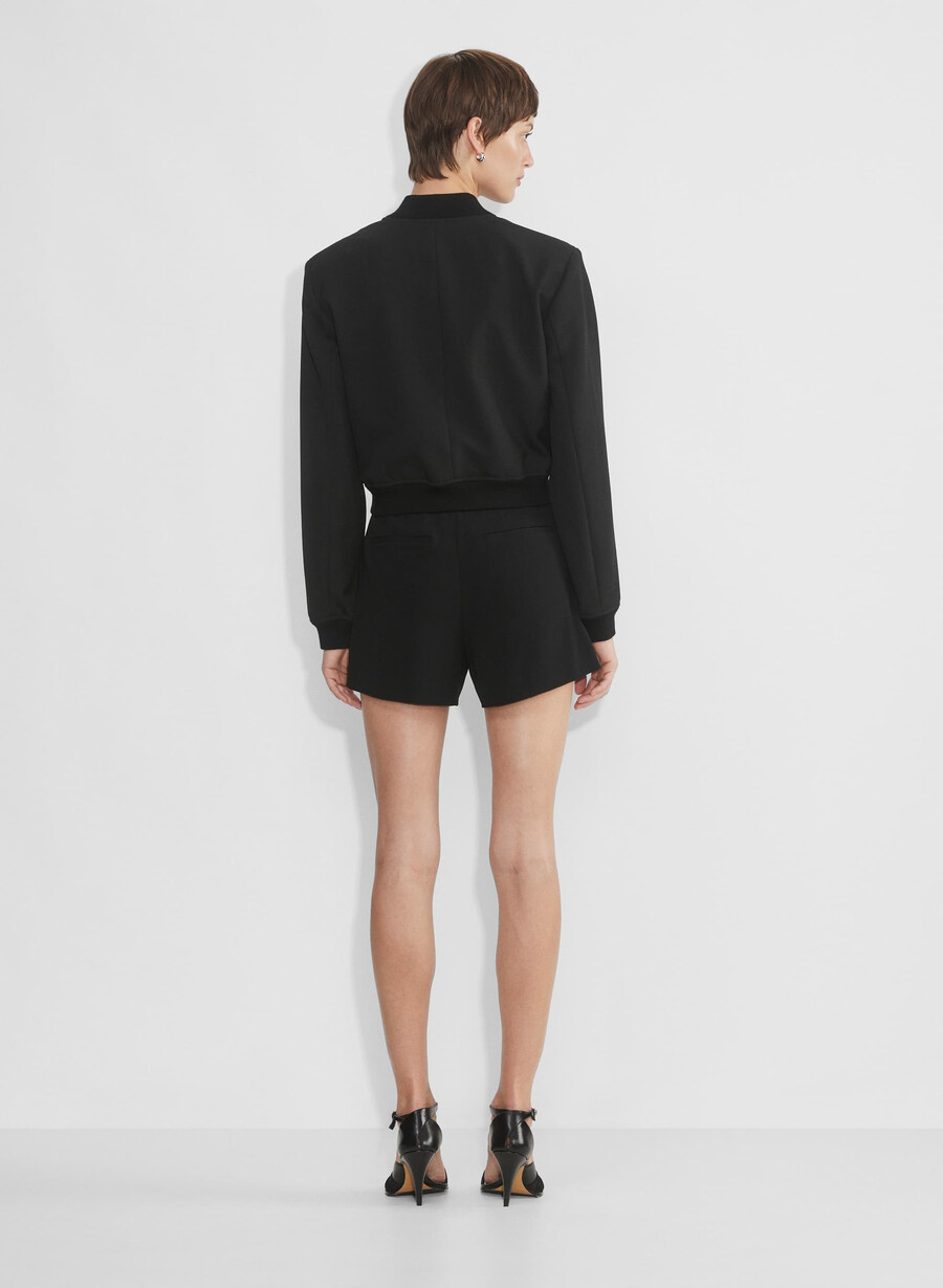 plissierte mini-shorts schwarz