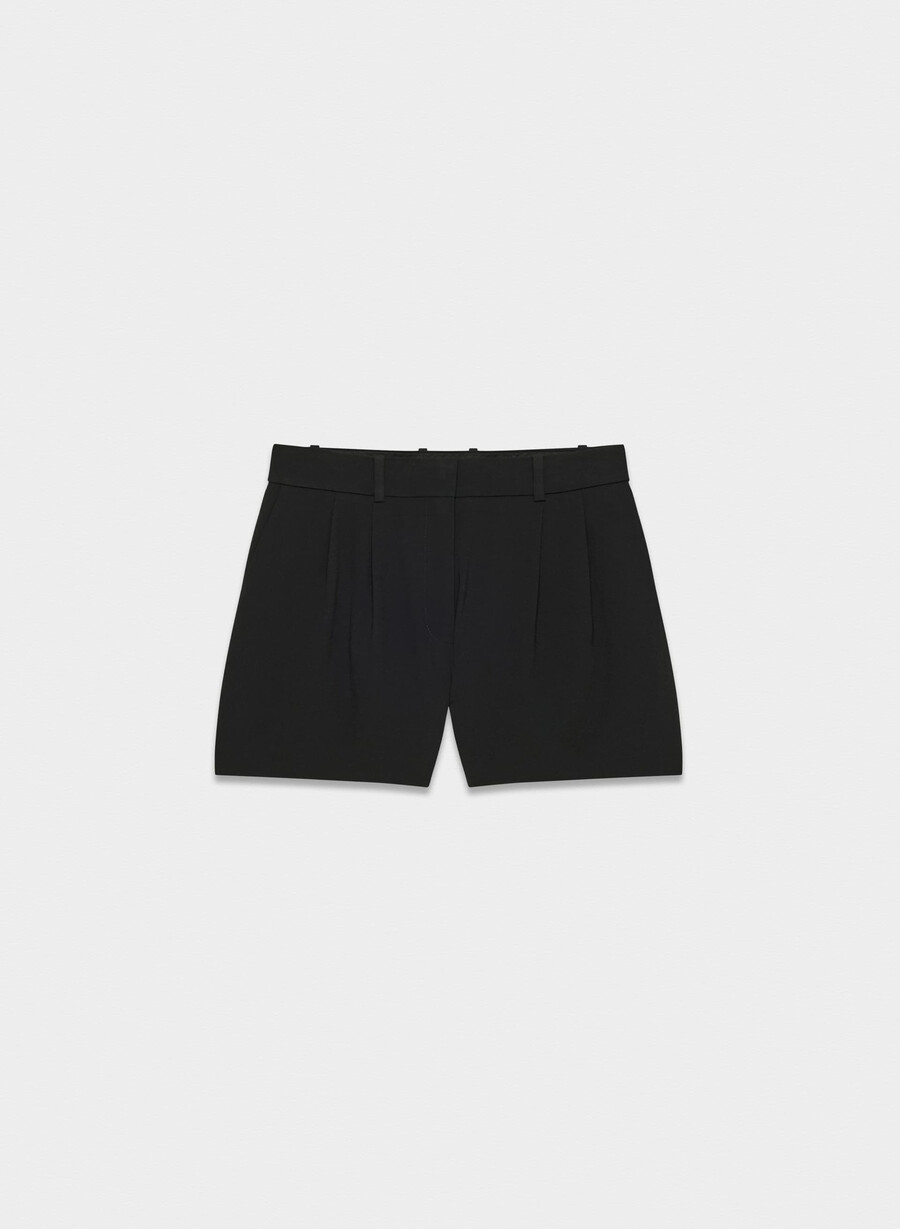 plissierte mini-shorts schwarz