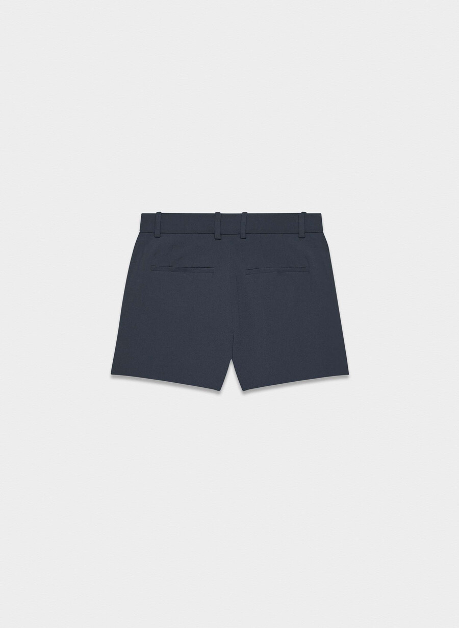 plissierte mini-shorts dunkelblau