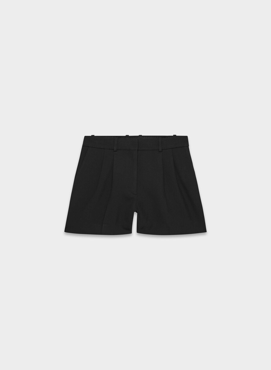 plissierte mini-shorts – reessential schwarz