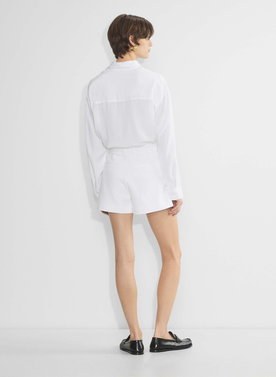plissierte mini-shorts - reessential white