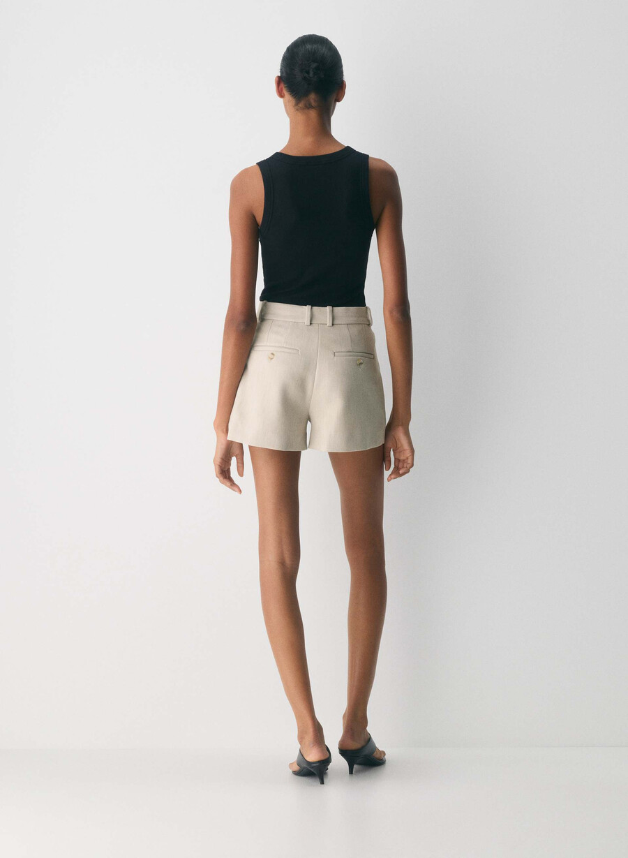 plissierte mini-shorts - reessential heather matte pearl