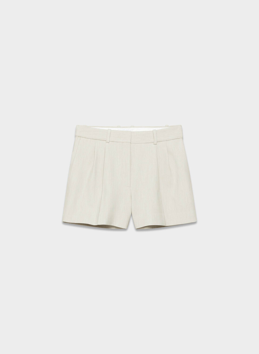 plissierte mini-shorts - reessential heather matte pearl