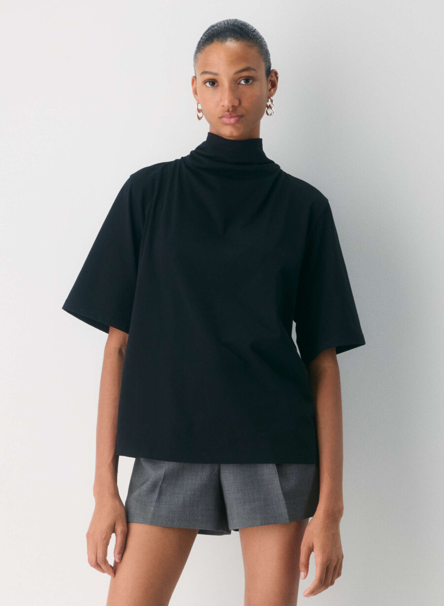 plissierte mini-shorts - reessential heather charcoal