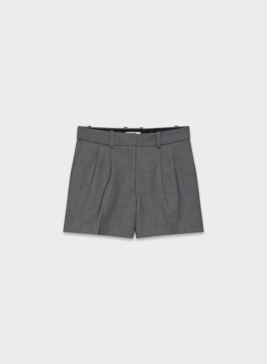 plissierte mini-shorts - reessential heather charcoal