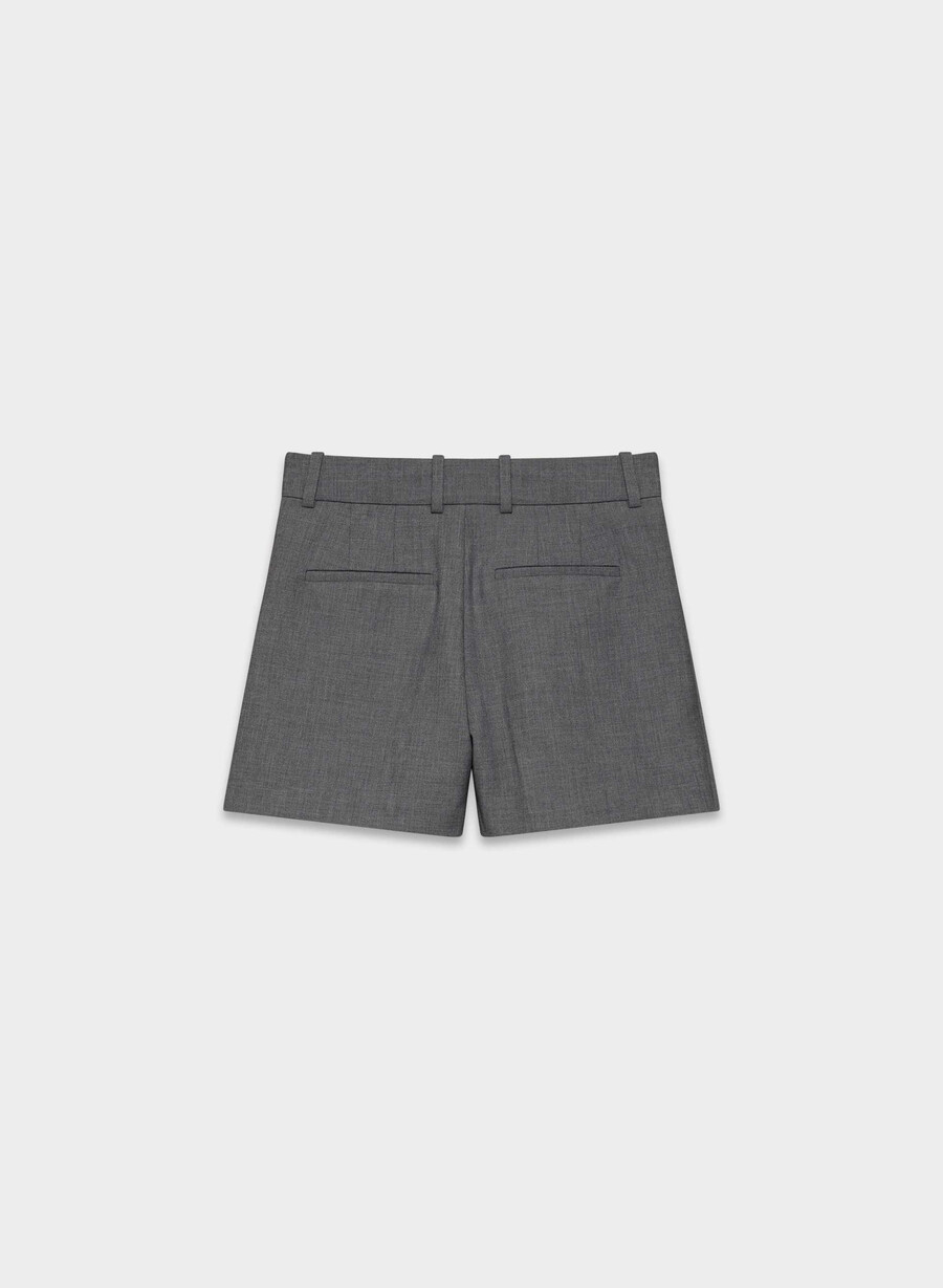 plissierte mini-shorts - reessential heather charcoal