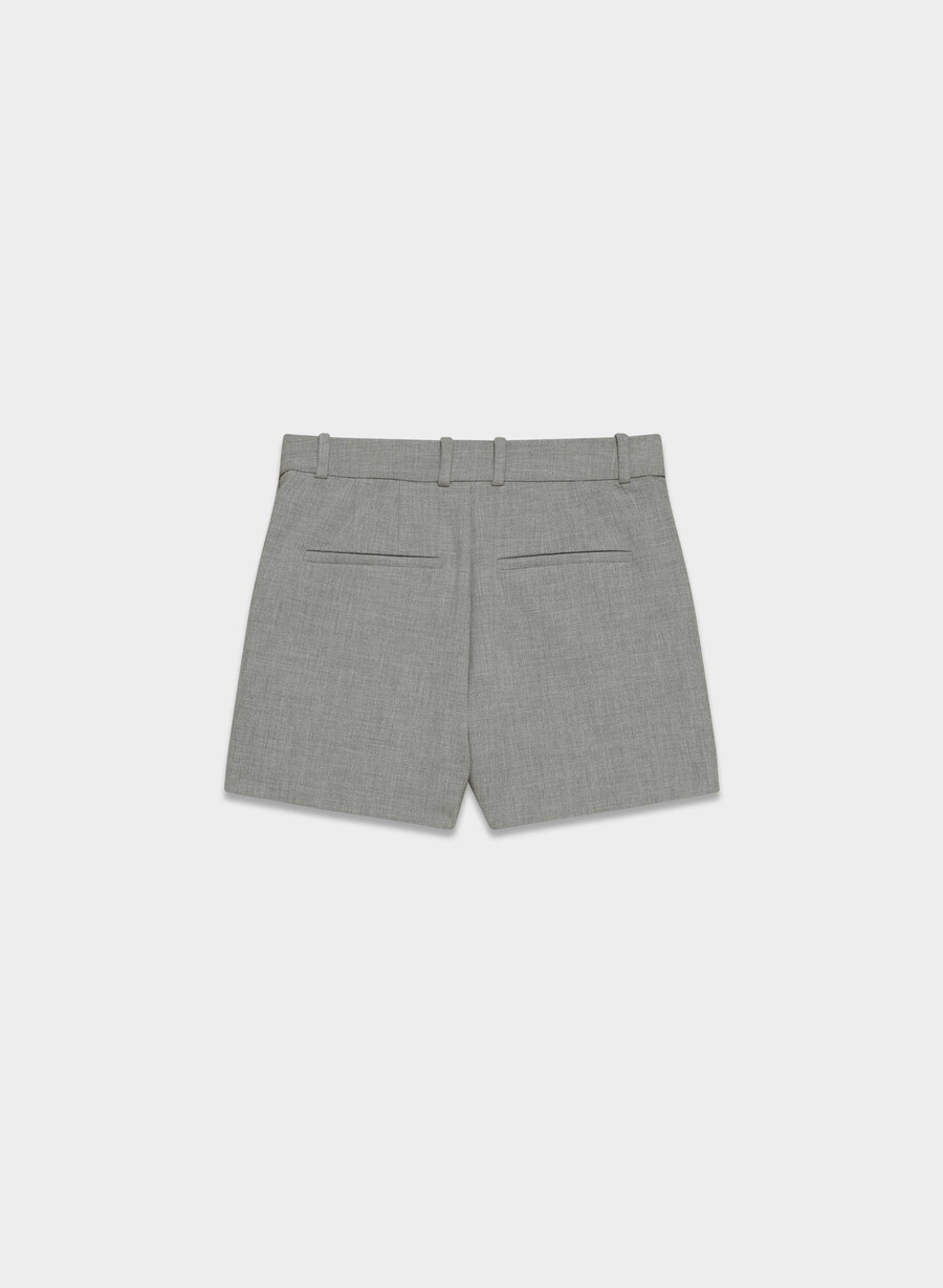 plissierte mini-shorts - reessential heather dunkelgrau