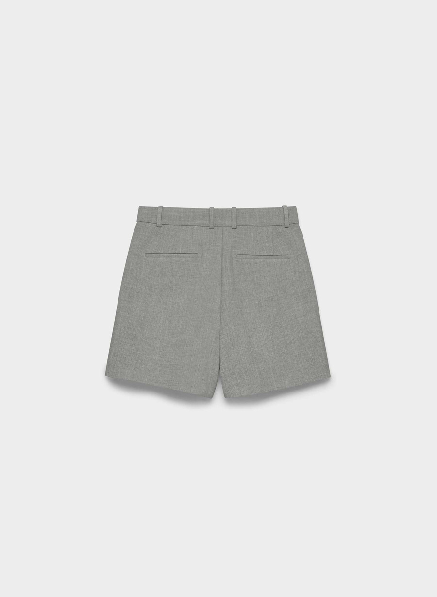 plissierte mittellange shorts meliert dunkelgrau