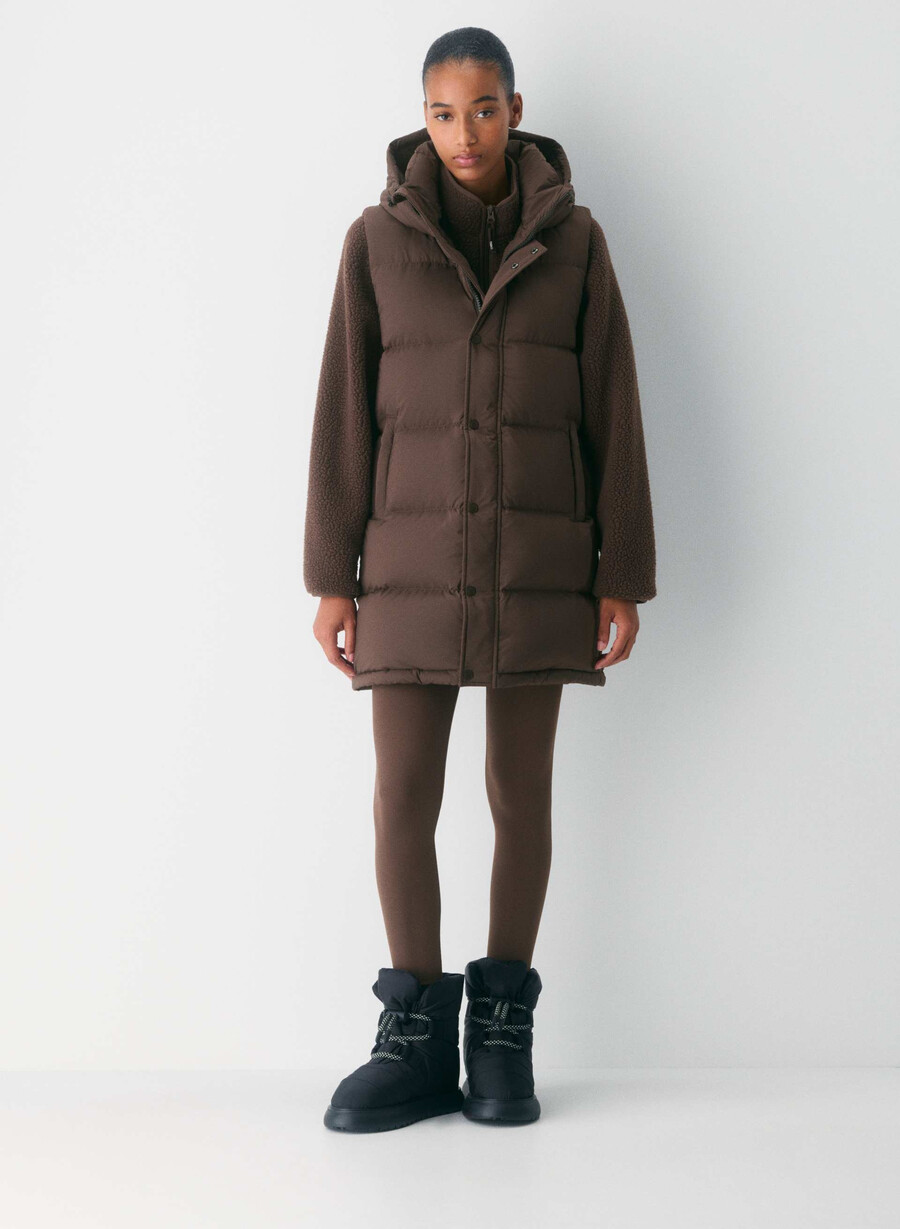 the super puff mid vest - climatte rich mocha brown