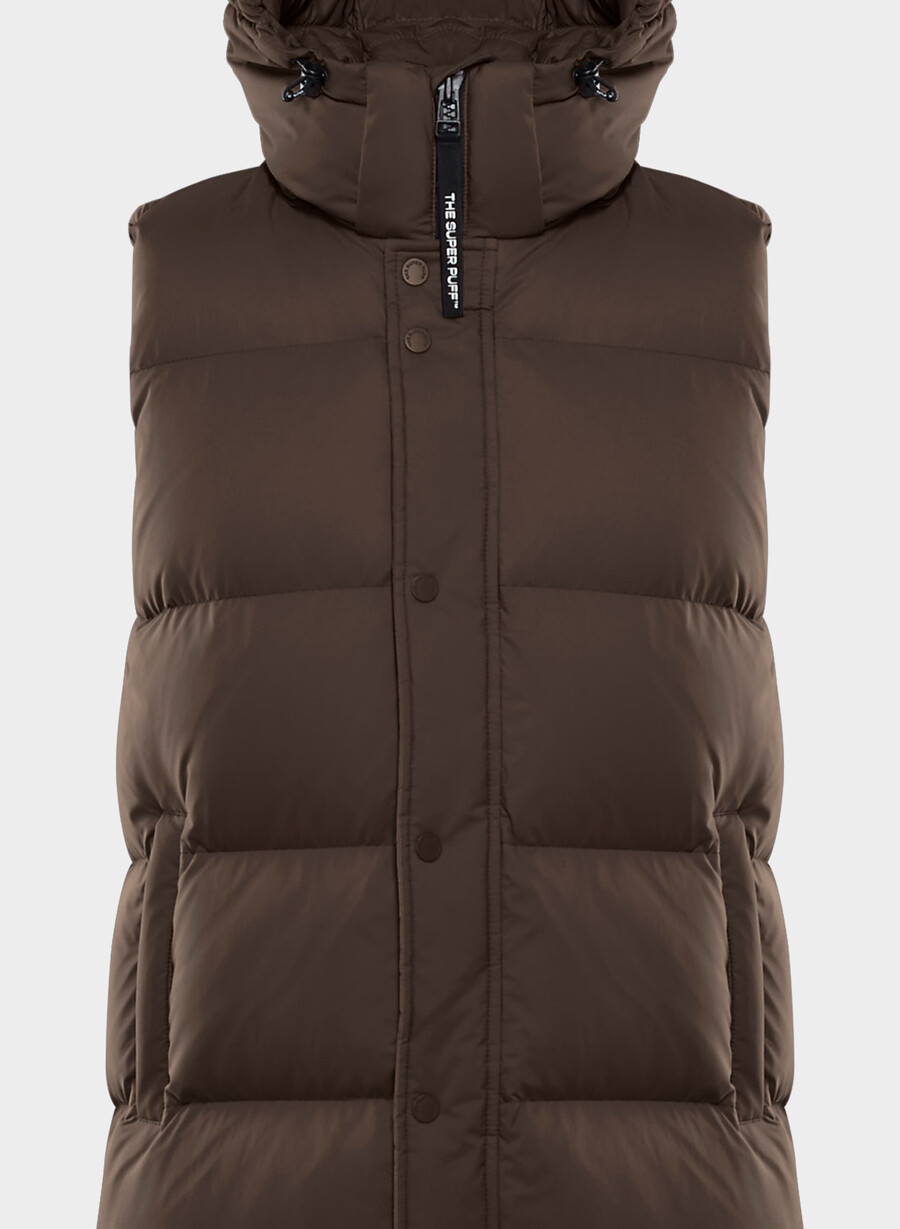 the super puff mid vest - climatte rich mocha brown