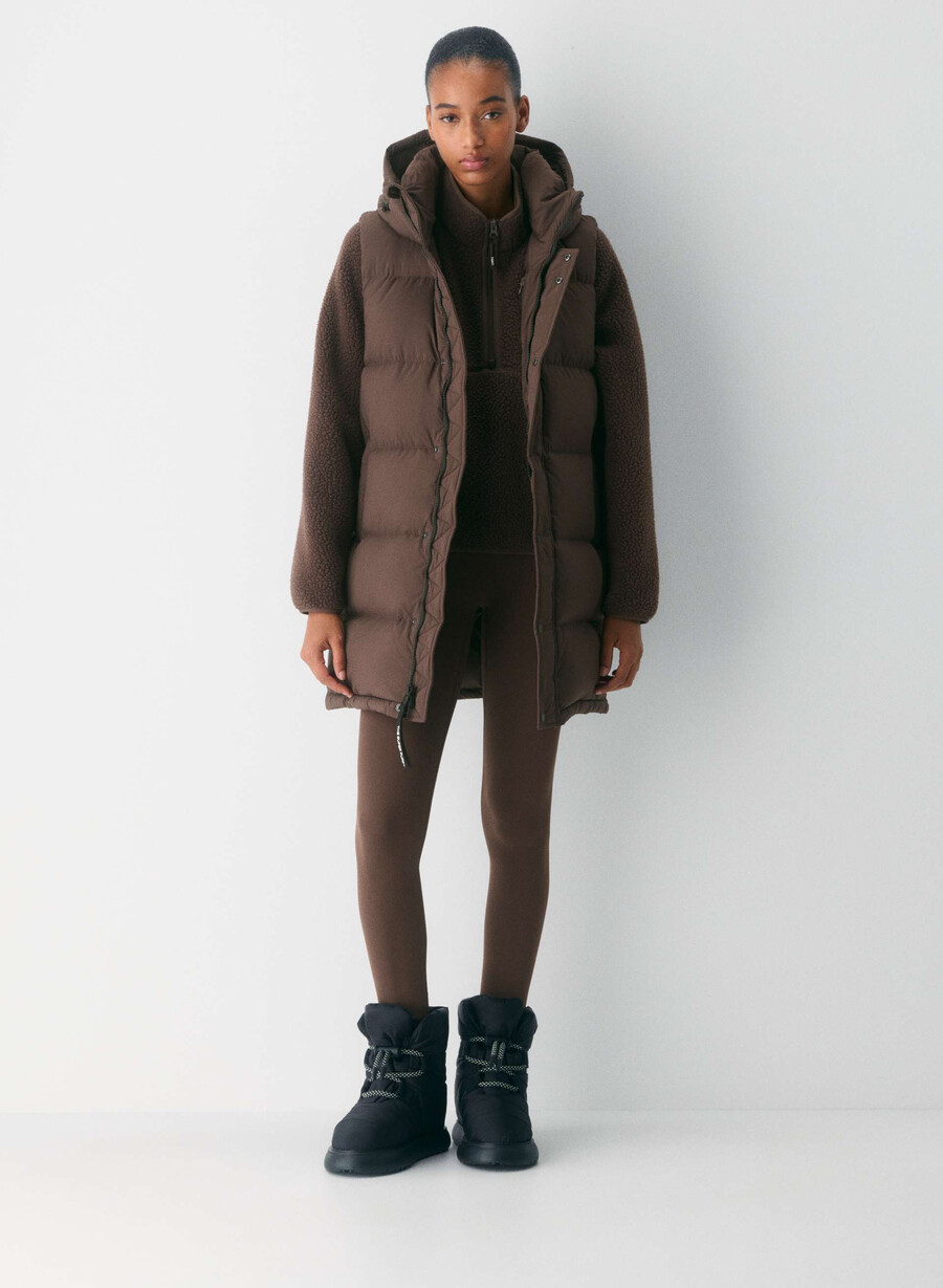 the super puff mid vest - climatte rich mocha brown