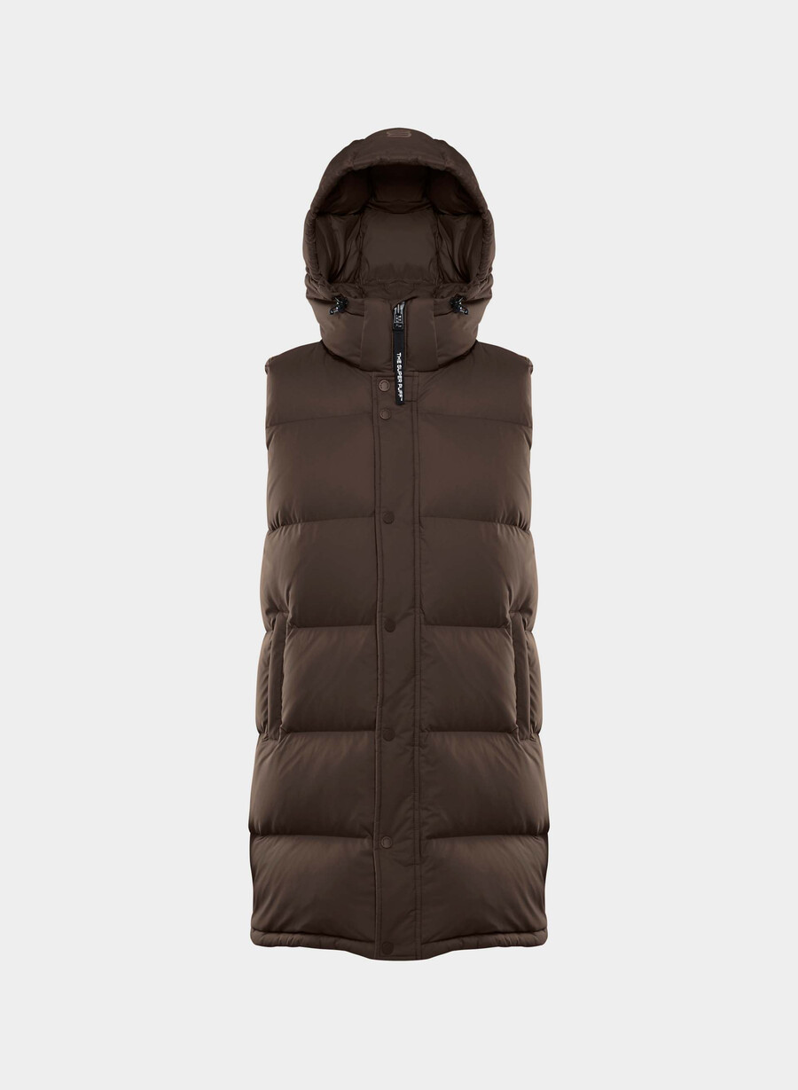 the super puff mid vest - climatte rich mocha brown