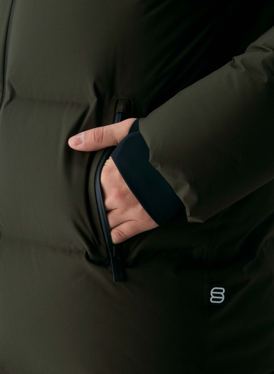 der super puff₂o long - rainstop flint green