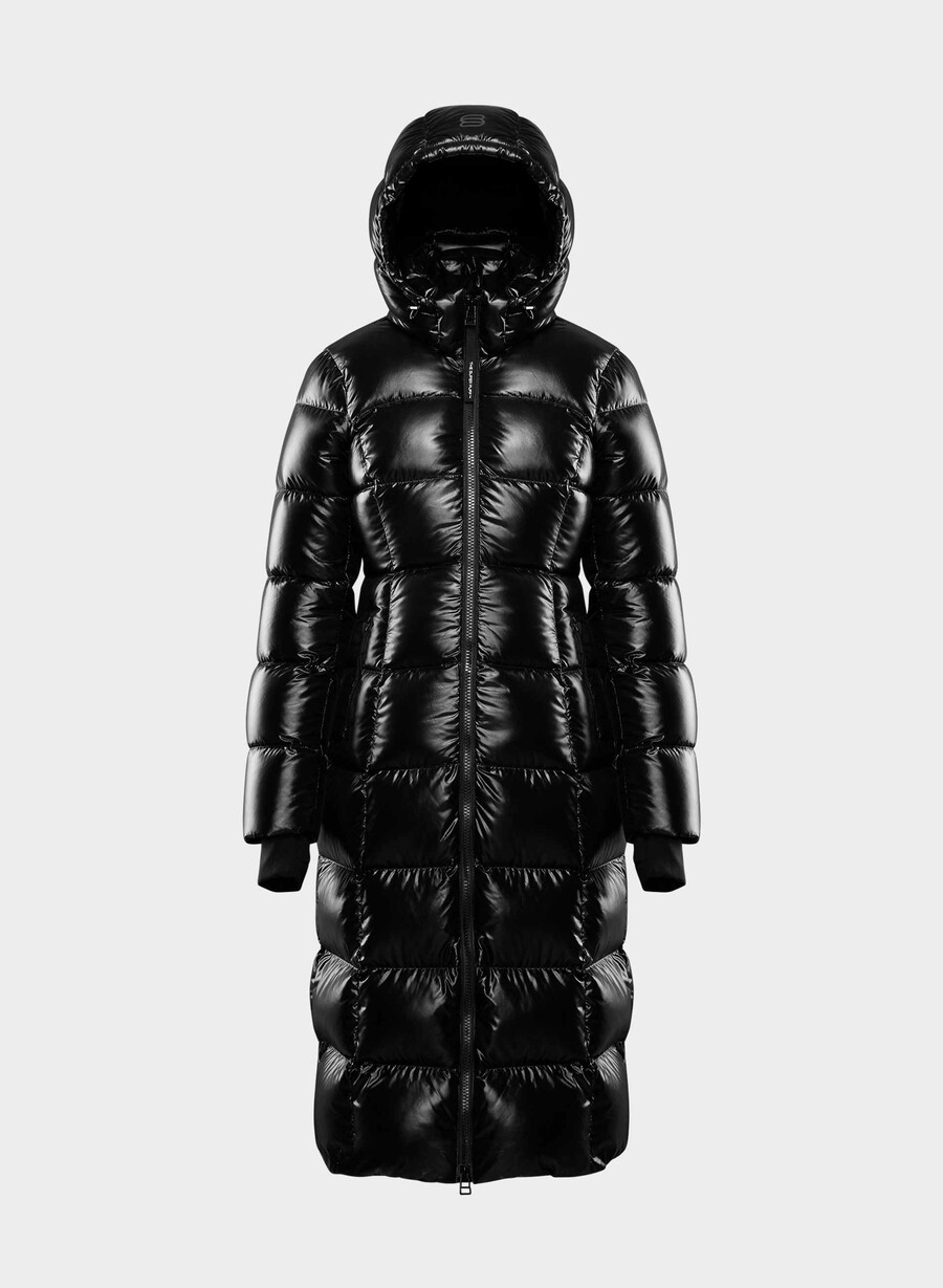 supersnug puff long – hochglanz schwarz
