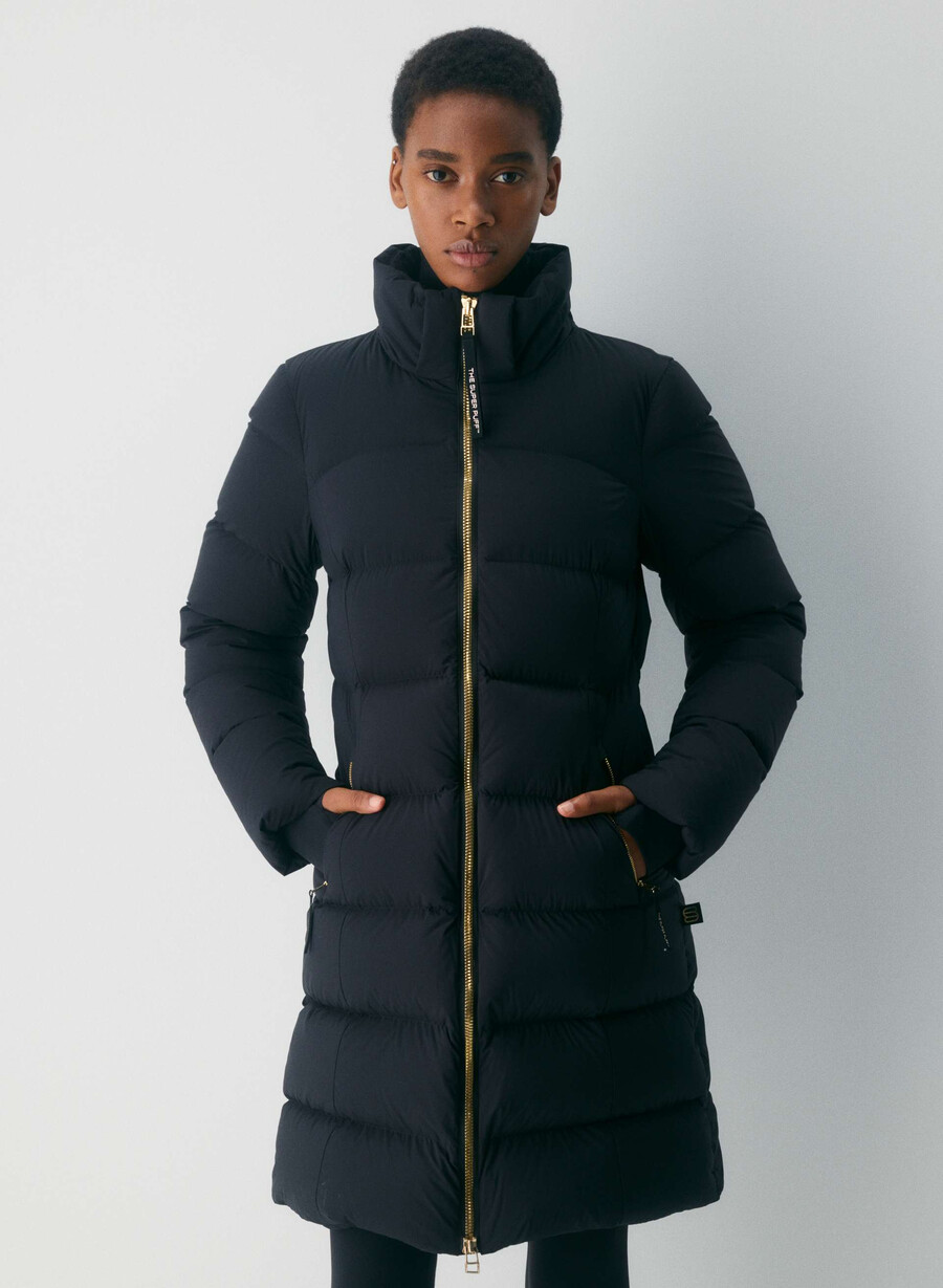 supersnug puff mid – climatte schwarzglÄnzendes gold