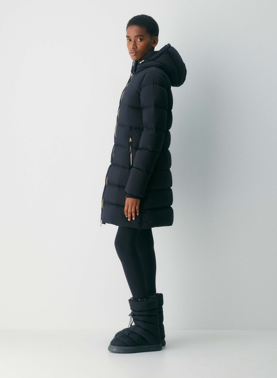 supersnug puff mid – climatte schwarzglÄnzendes gold