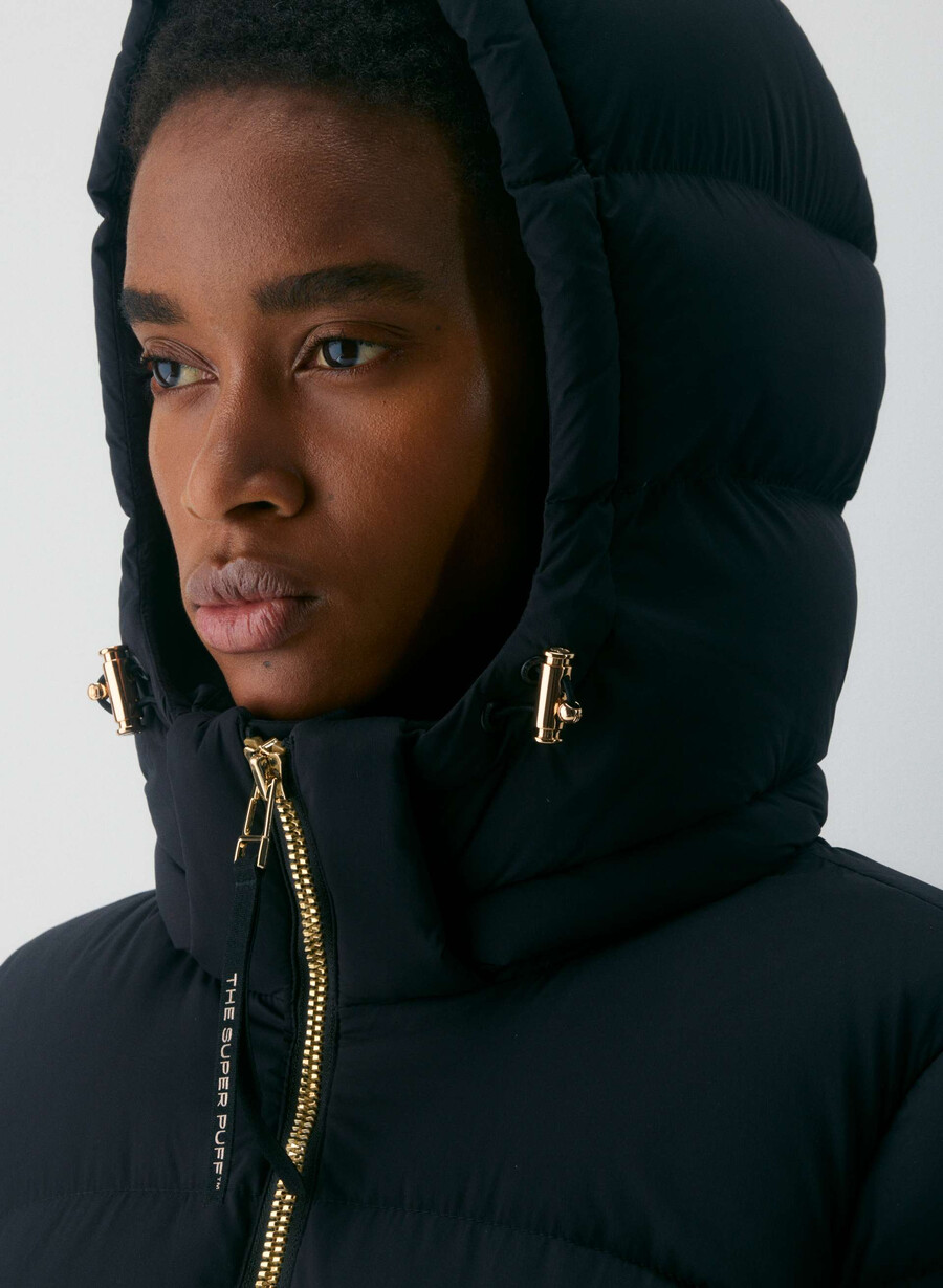 supersnug puff mid – climatte schwarzglÄnzendes gold