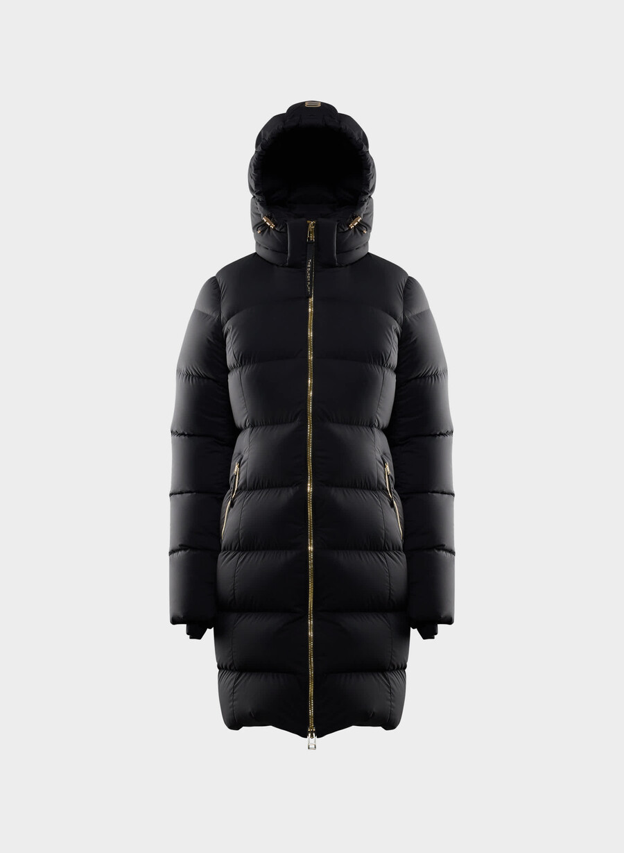 supersnug puff mid – climatte schwarzglÄnzendes gold