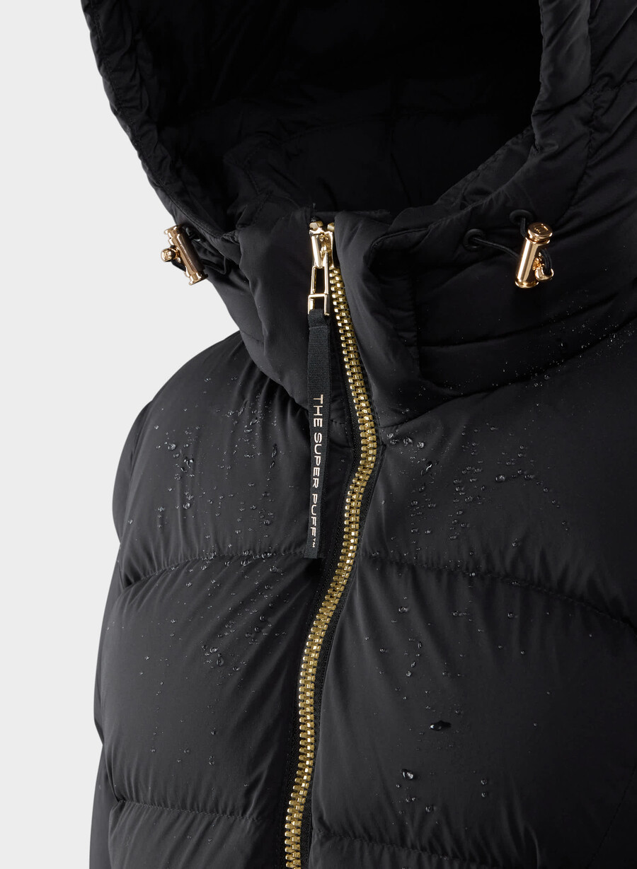 supersnug puff mid – climatte schwarzglÄnzendes gold