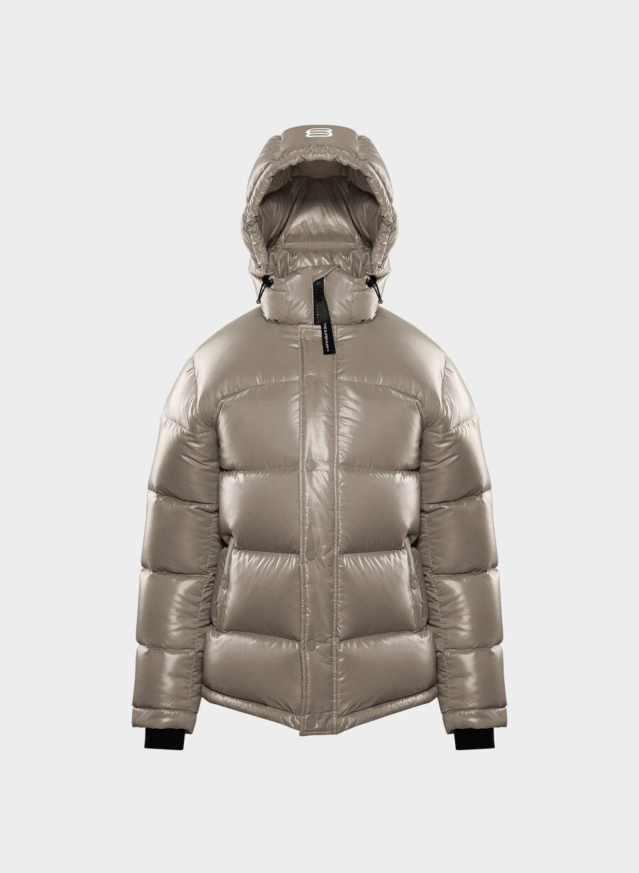 the super puff hochglänzendes modernes taupe