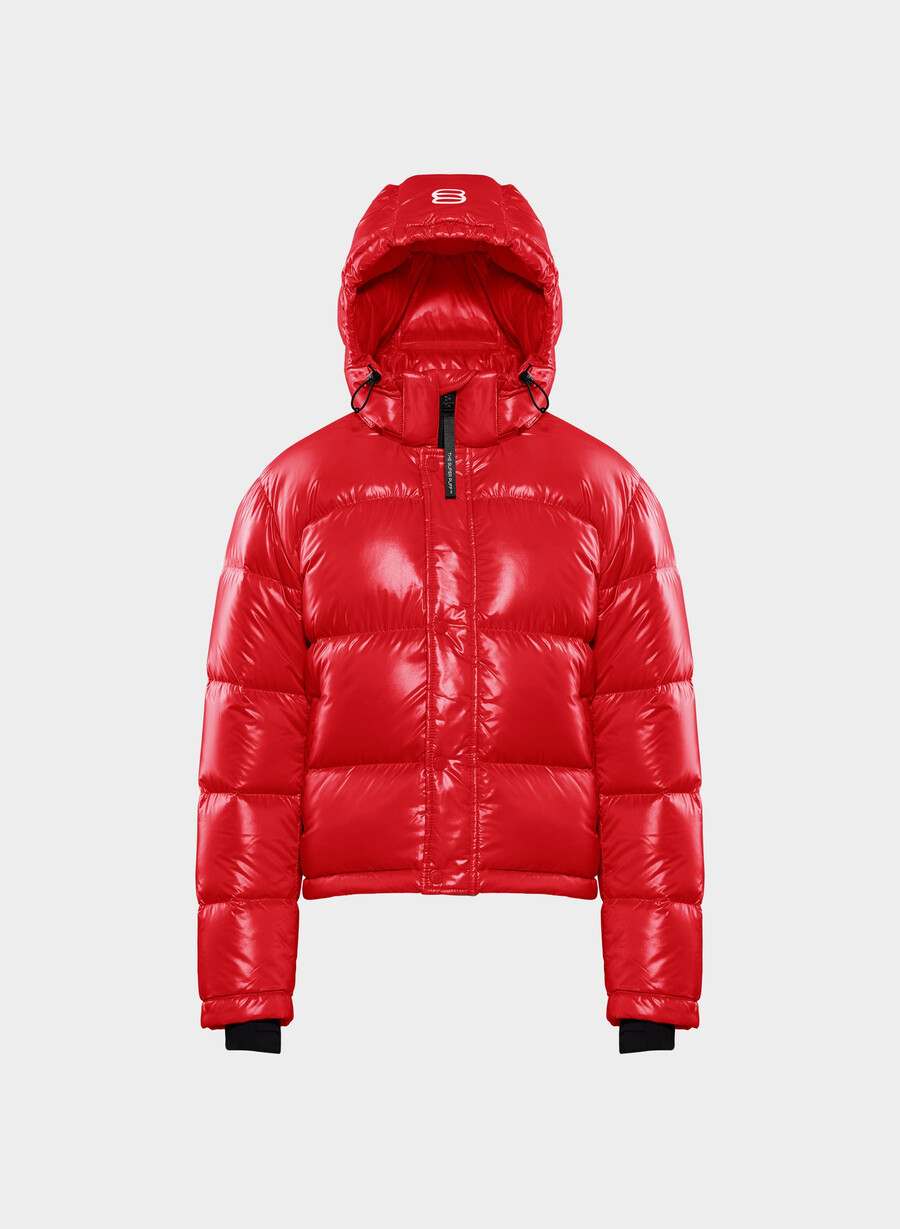 the super puff shorty – hochglänzendes prosperity red