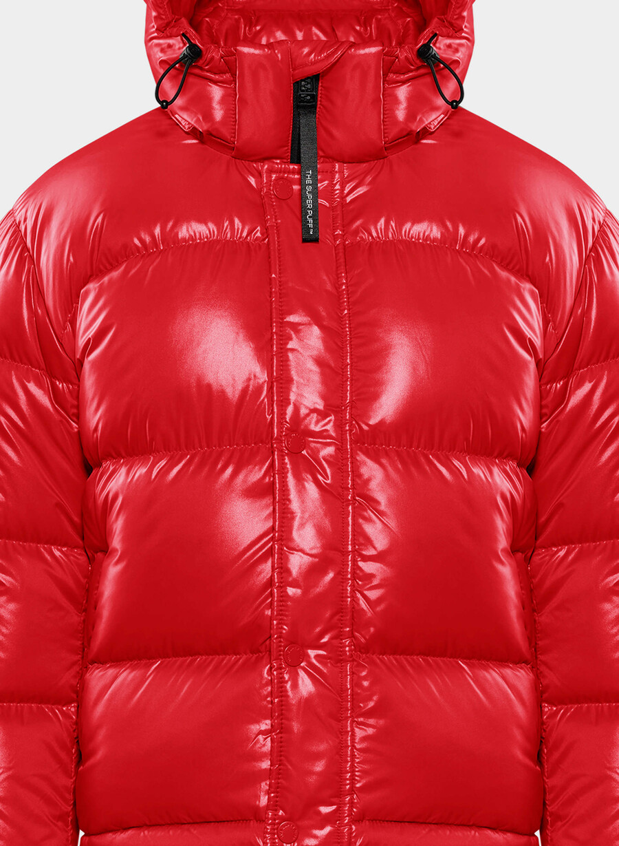 the super puff shorty – hochglänzendes prosperity red