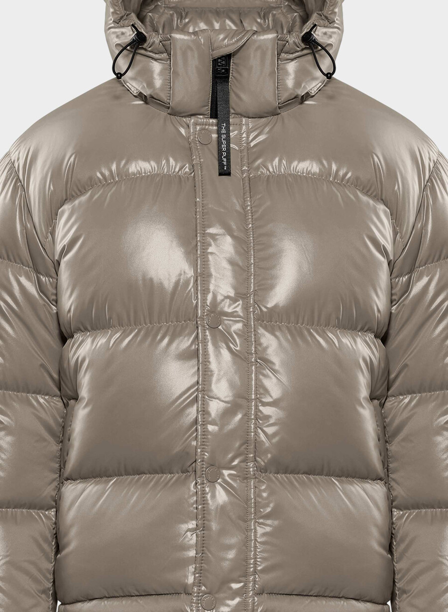 the super puff shorty - hochglänzendes modernes taupe