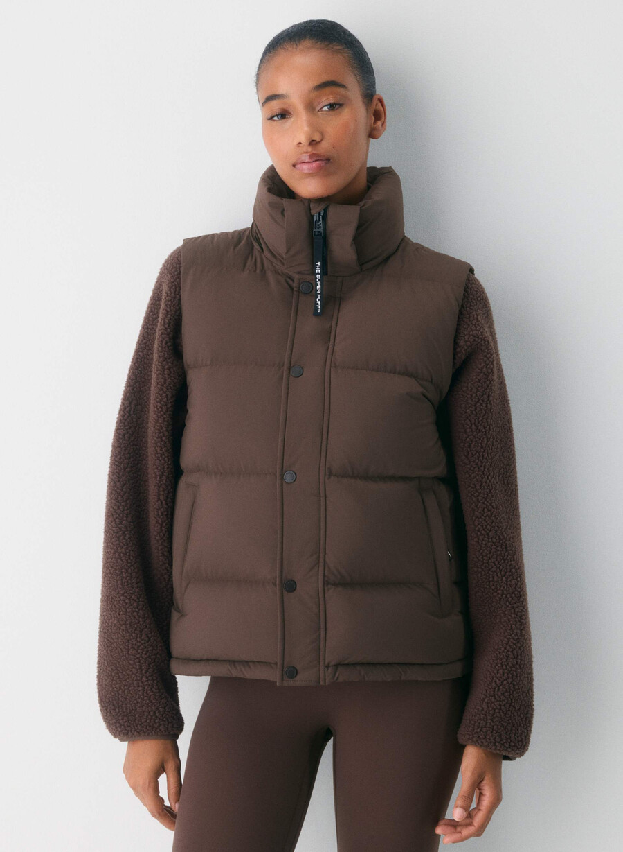 die super puff weste – climatte rich mocha brown