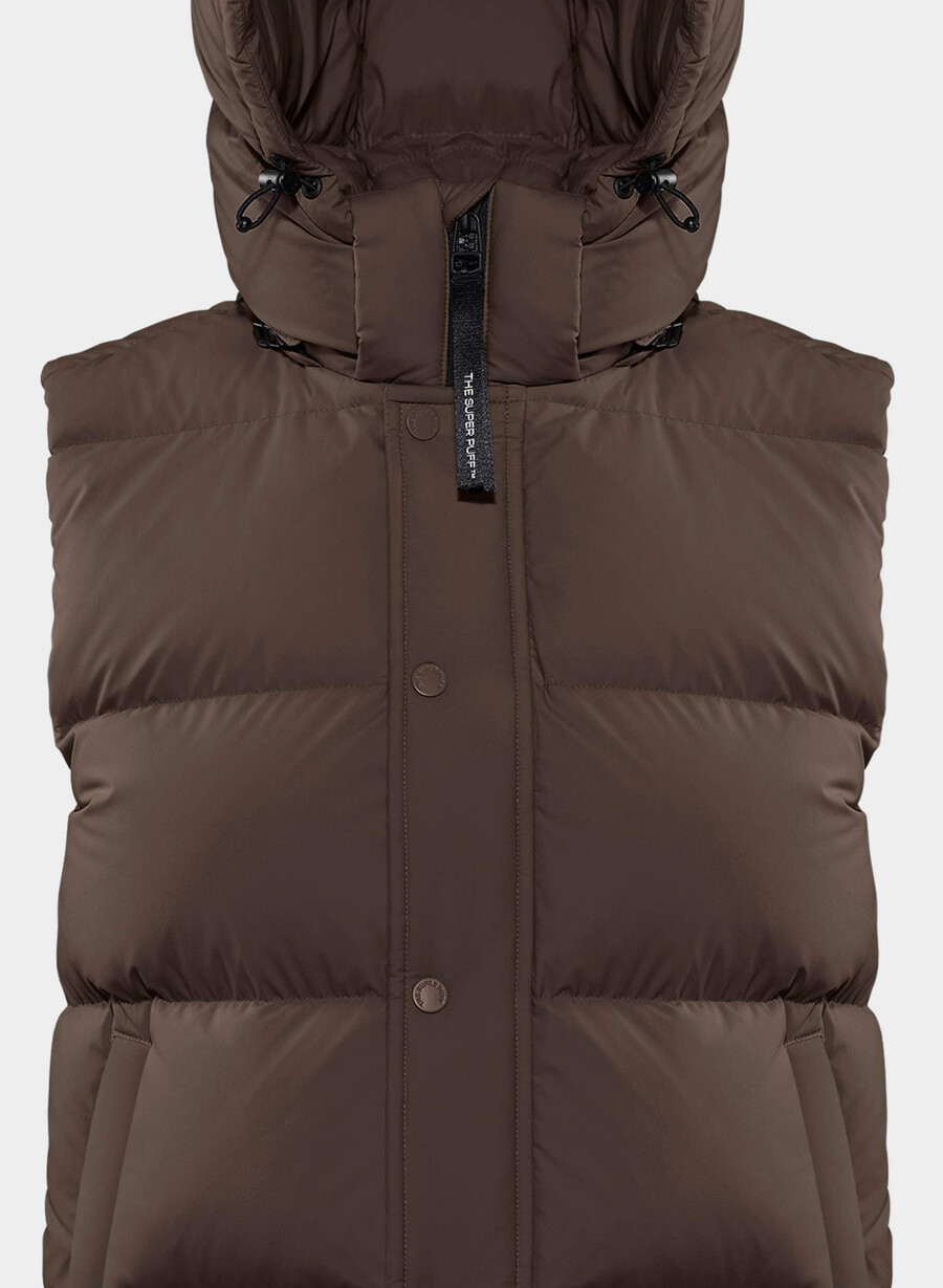 die super puff weste – climatte rich mocha brown