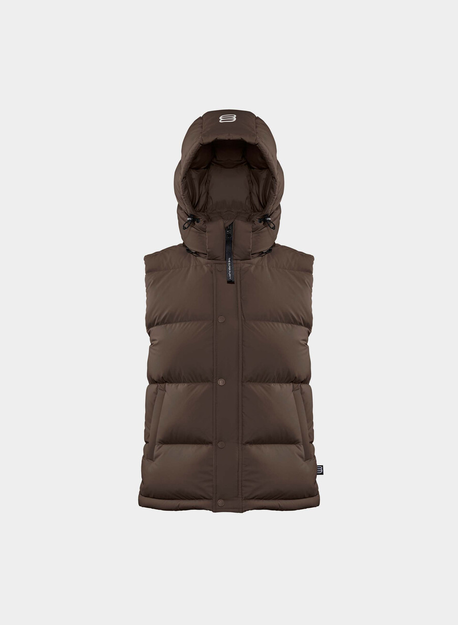 die super puff weste – climatte rich mocha brown