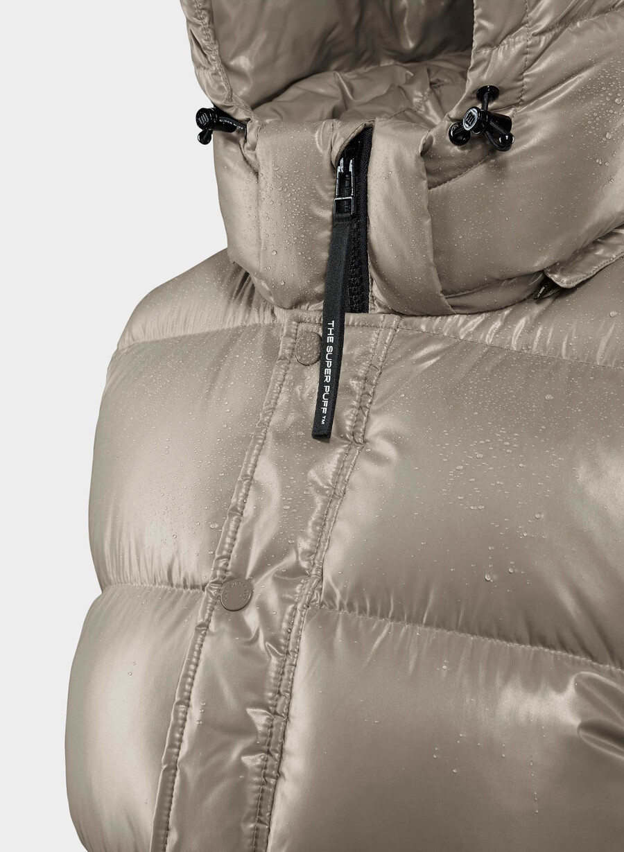 die super puff weste – hochglänzendes modernes taupe