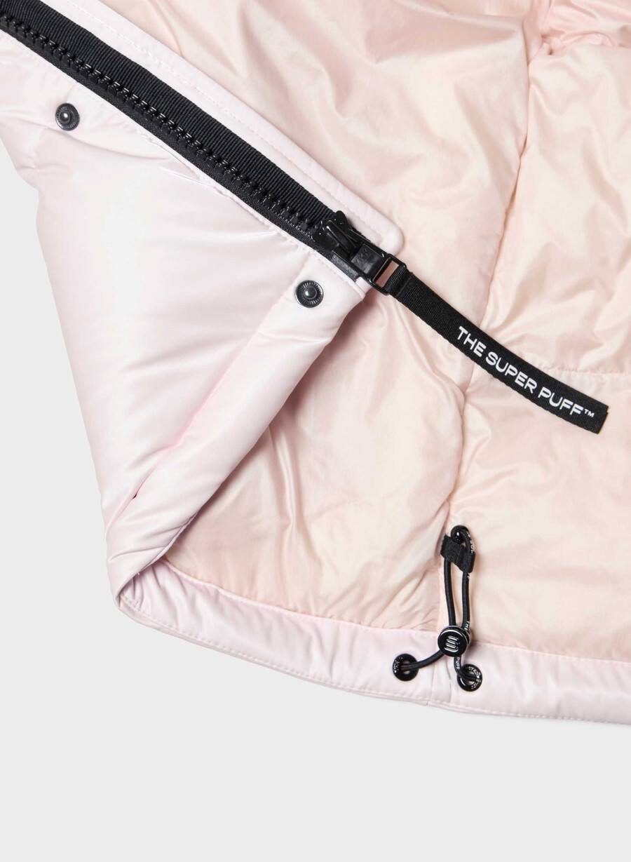 die super puff weste – liquid shine mochi pink