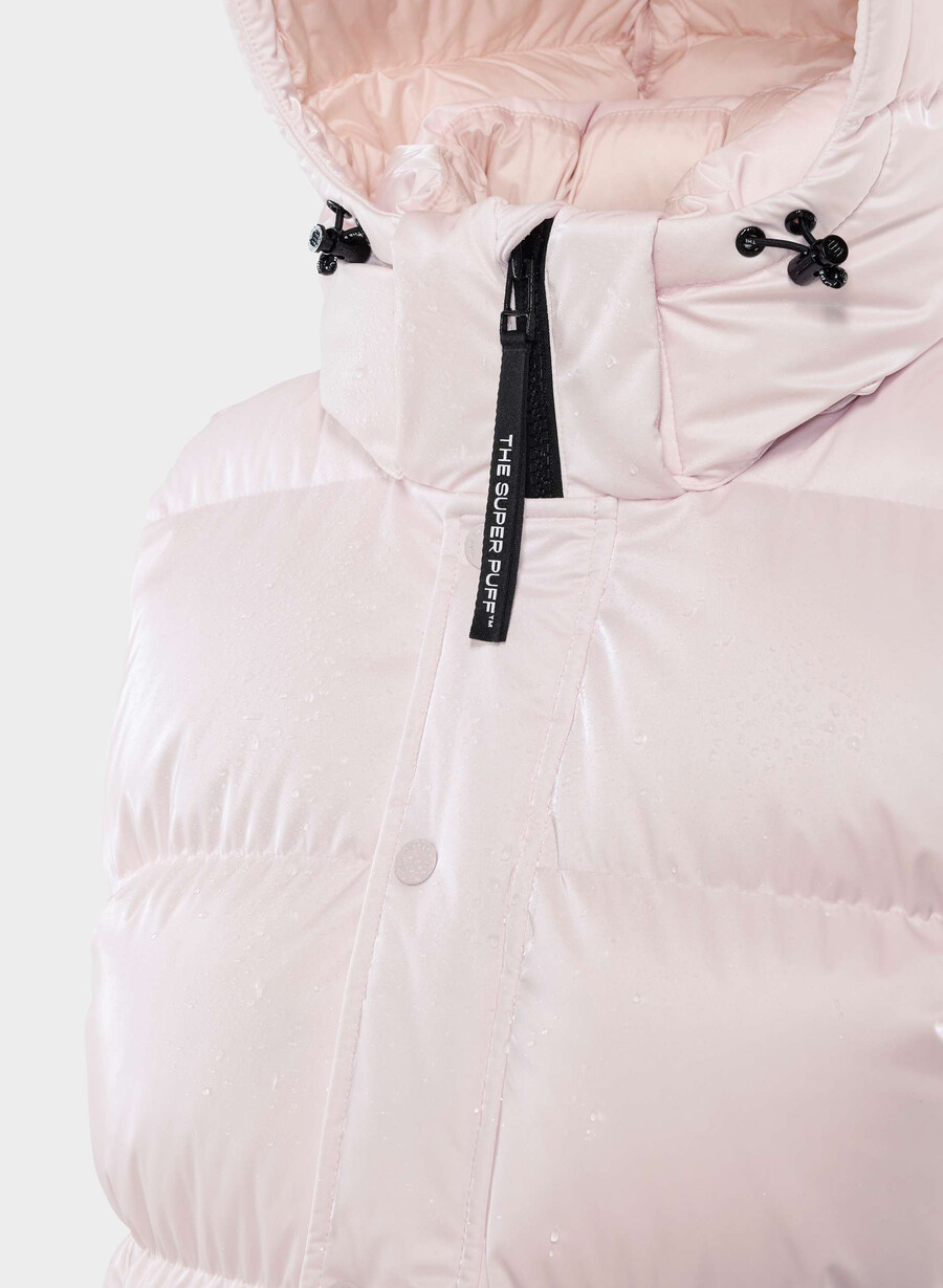 die super puff weste – liquid shine mochi pink