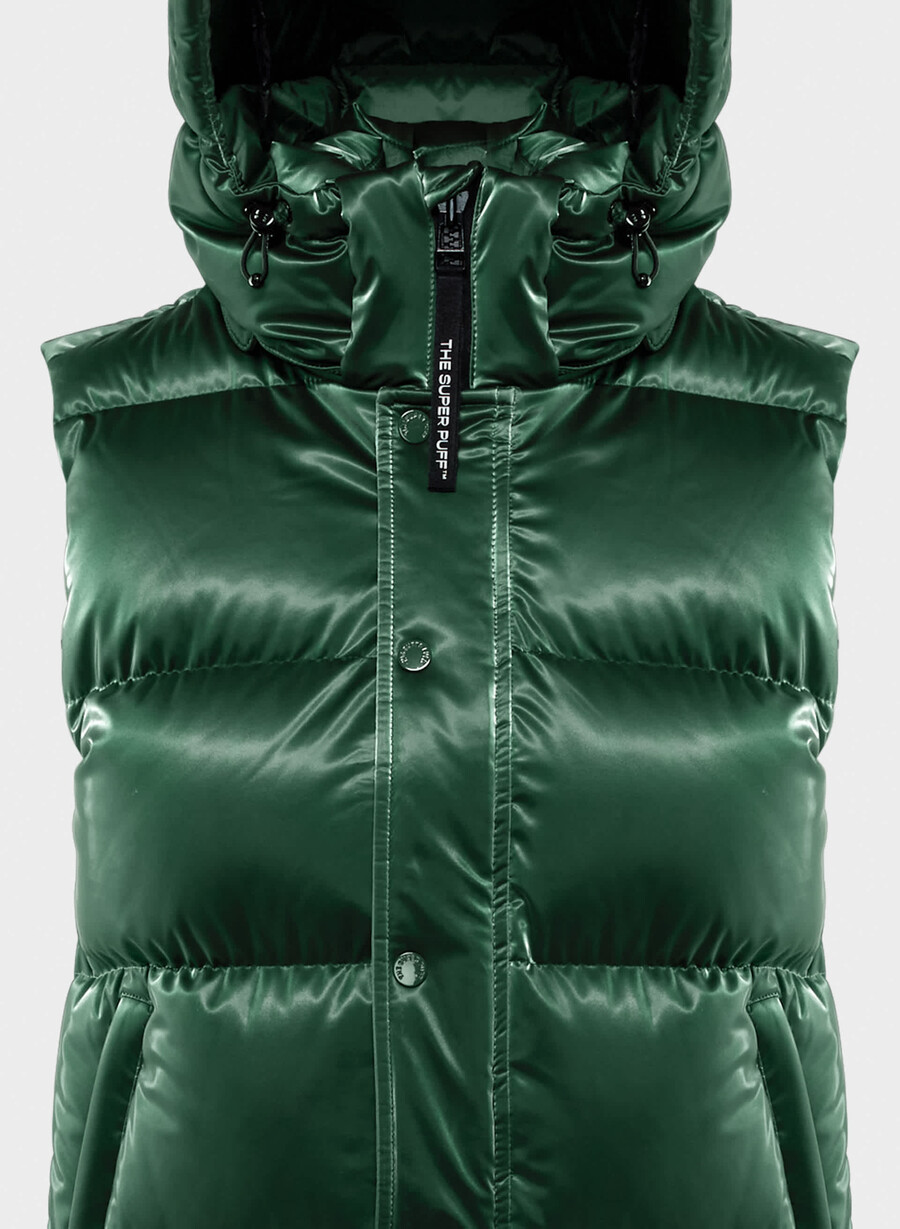 die super puff weste – liquid shine campus green