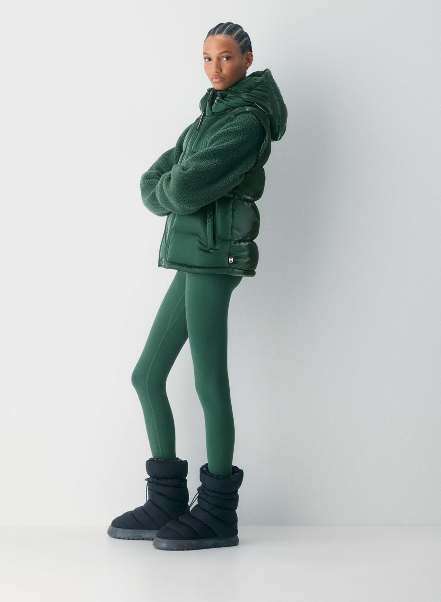 die super puff weste – liquid shine campus green