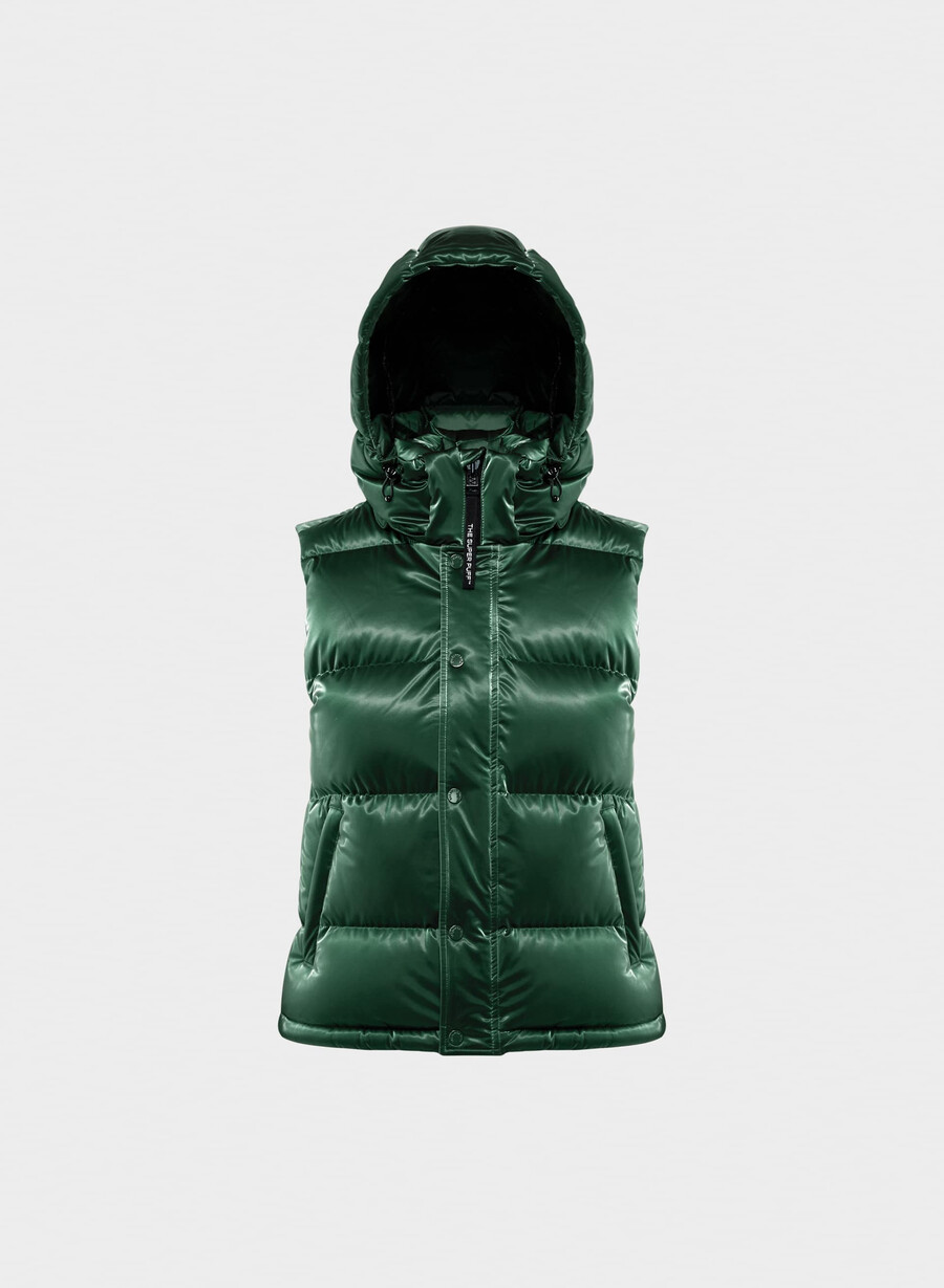 die super puff weste – liquid shine campus green