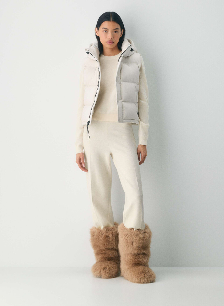the super puff shorty vest - climatte matte pearl
