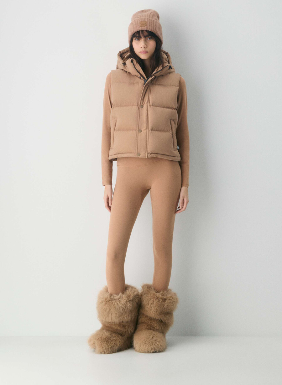 die super puff shorty weste - climatte schokoladenmousse